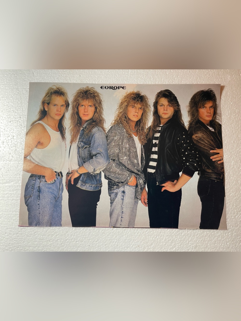 Europe Band Pinup - White Background with Denim and Black Outfits